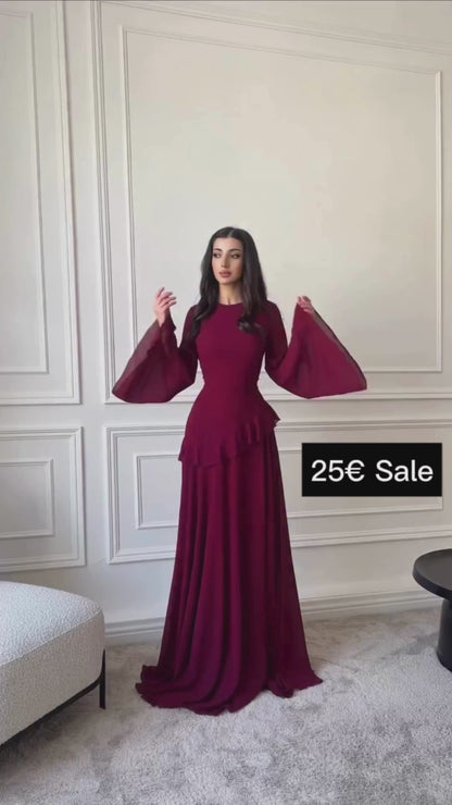 Bordeauxfarbenes Maxikleid